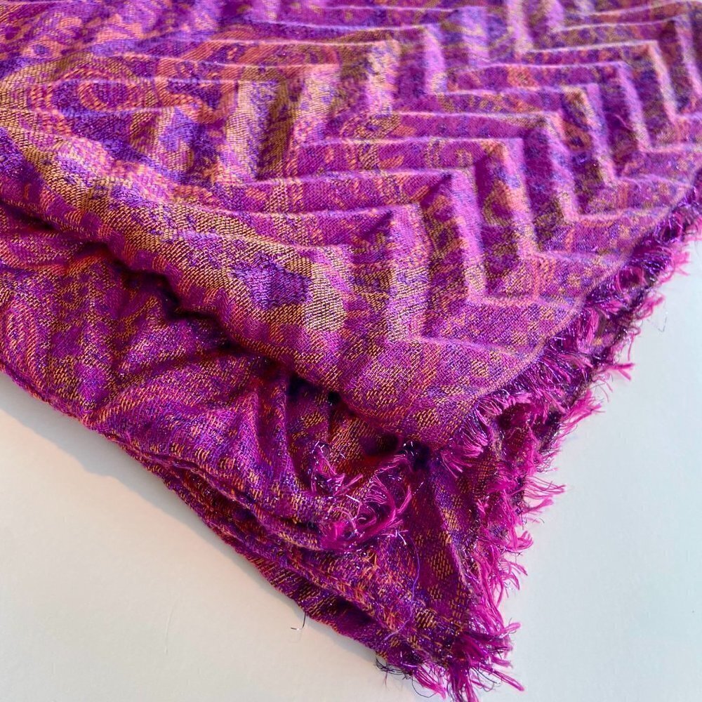 Purple Pink Paisley Oversized Infinity Sparkle Scarf